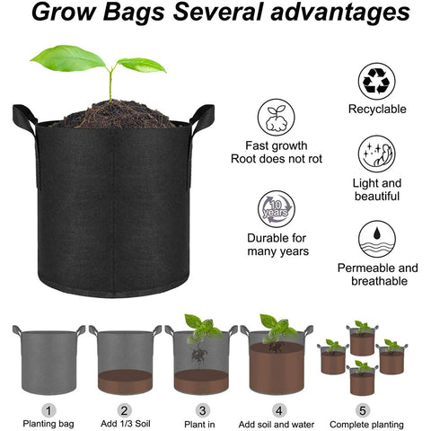 ecofynd Non Woven Fabric Pots Grow Bags Plant Bag freeshipping - Ecofynd