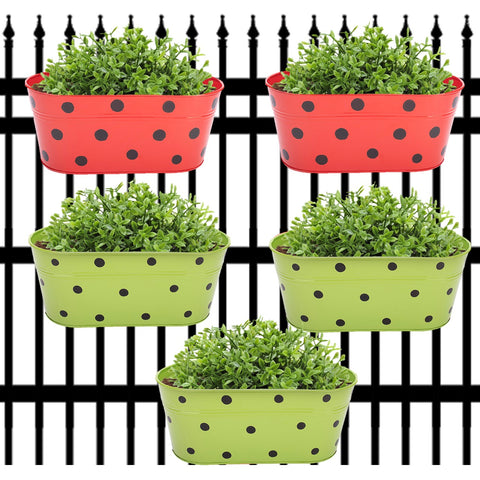 ecofynd Oval Polka Dot Balcony Railing Planter