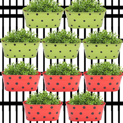 ecofynd Oval Polka Dot Balcony Railing Planter