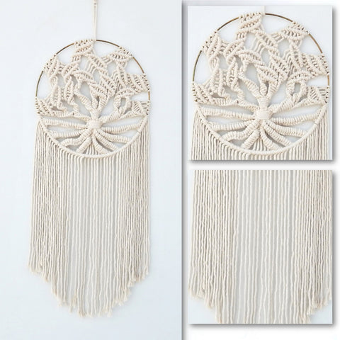 ecofynd Macrame Dream Catcher Tree Of Life With Golden Ring hanging ornament freeshipping - Ecofynd