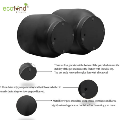 Eva Black Metal Plant Pots Planter freeshipping - Ecofynd