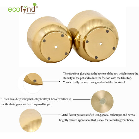 Eva Gold Metal Plant Pots Planters freeshipping - Ecofynd