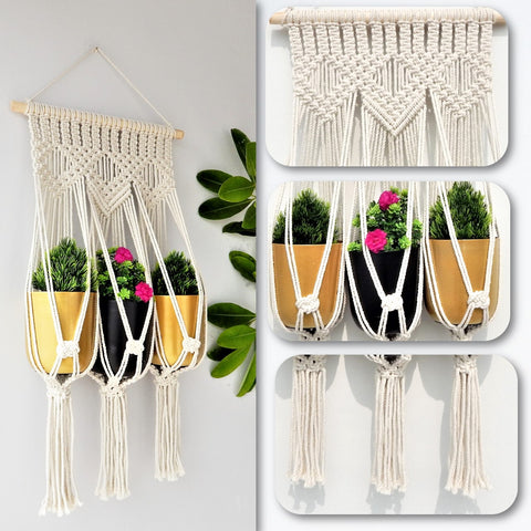 Macrame Cotton Plant Hanger planter freeshipping - Ecofynd