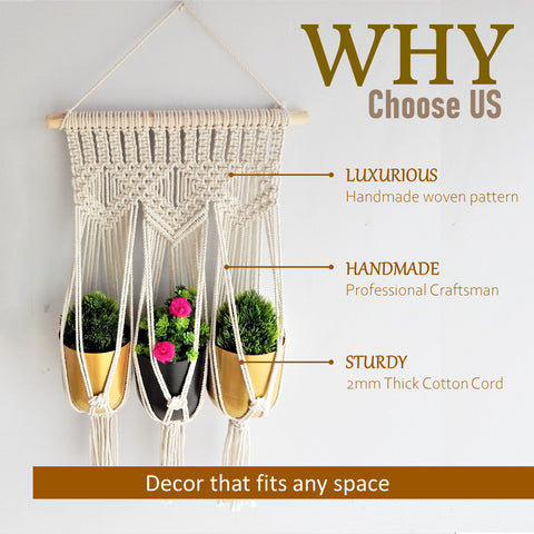 Macrame Cotton Plant Hanger planter freeshipping - Ecofynd