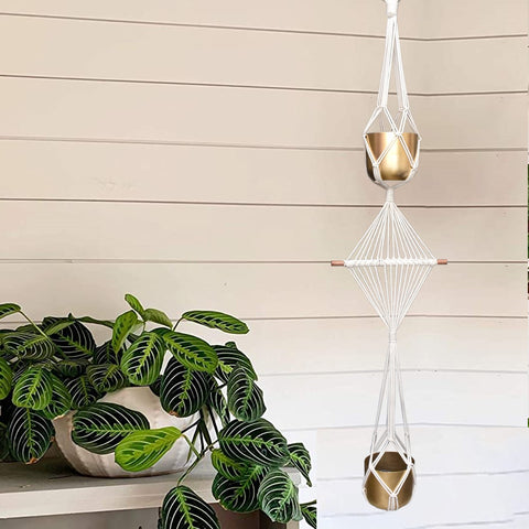 Ecofynd Macrame Cotton Plant Hanger Rope Macrame Plant Hanger freeshipping - Ecofynd