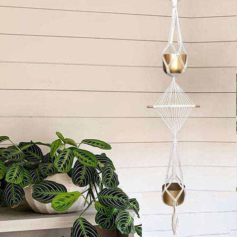 Ecofynd Macrame Cotton Plant Hanger Rope Macrame Plant Hanger freeshipping - Ecofynd