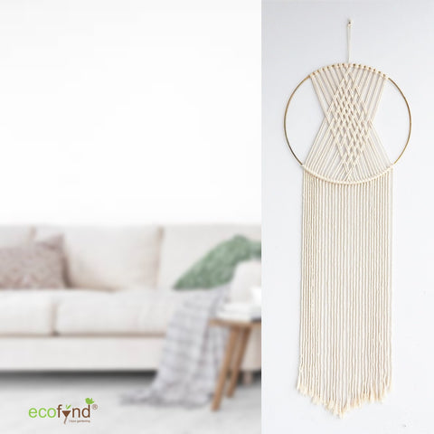 ecofynd Macrame Dream Catcher With Golden Ring hanging ornament freeshipping - Ecofynd