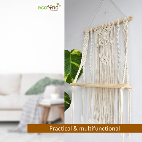 ecofynd Macrame Wall Hanging Shelf shelf freeshipping - Ecofynd