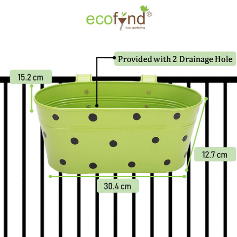 ecofynd Oval Polka Dot Balcony Railing Planter