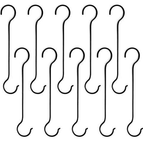 Ecofynd S-shaped Pot Extension Hooks, 16" (Pack of 10)