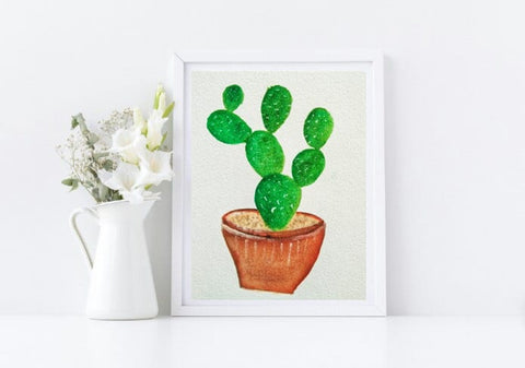 Naniart Handpainted Cactus with pot Canvas Wall Art Art Paintings freeshipping - Ecofynd